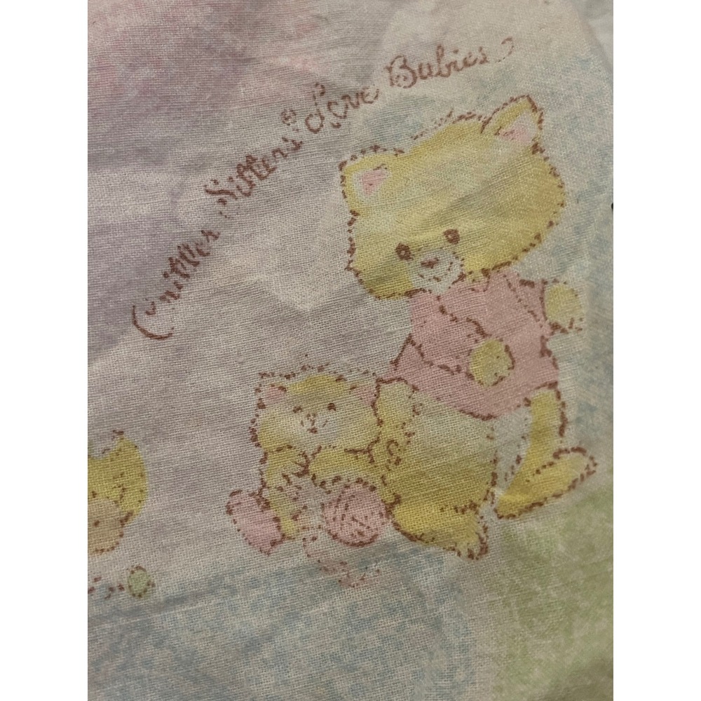 Vintage 1983 Hallmark Critter Sitters Crib Sheet & Receiving  Nursery blanke - Picture 11 of 12
